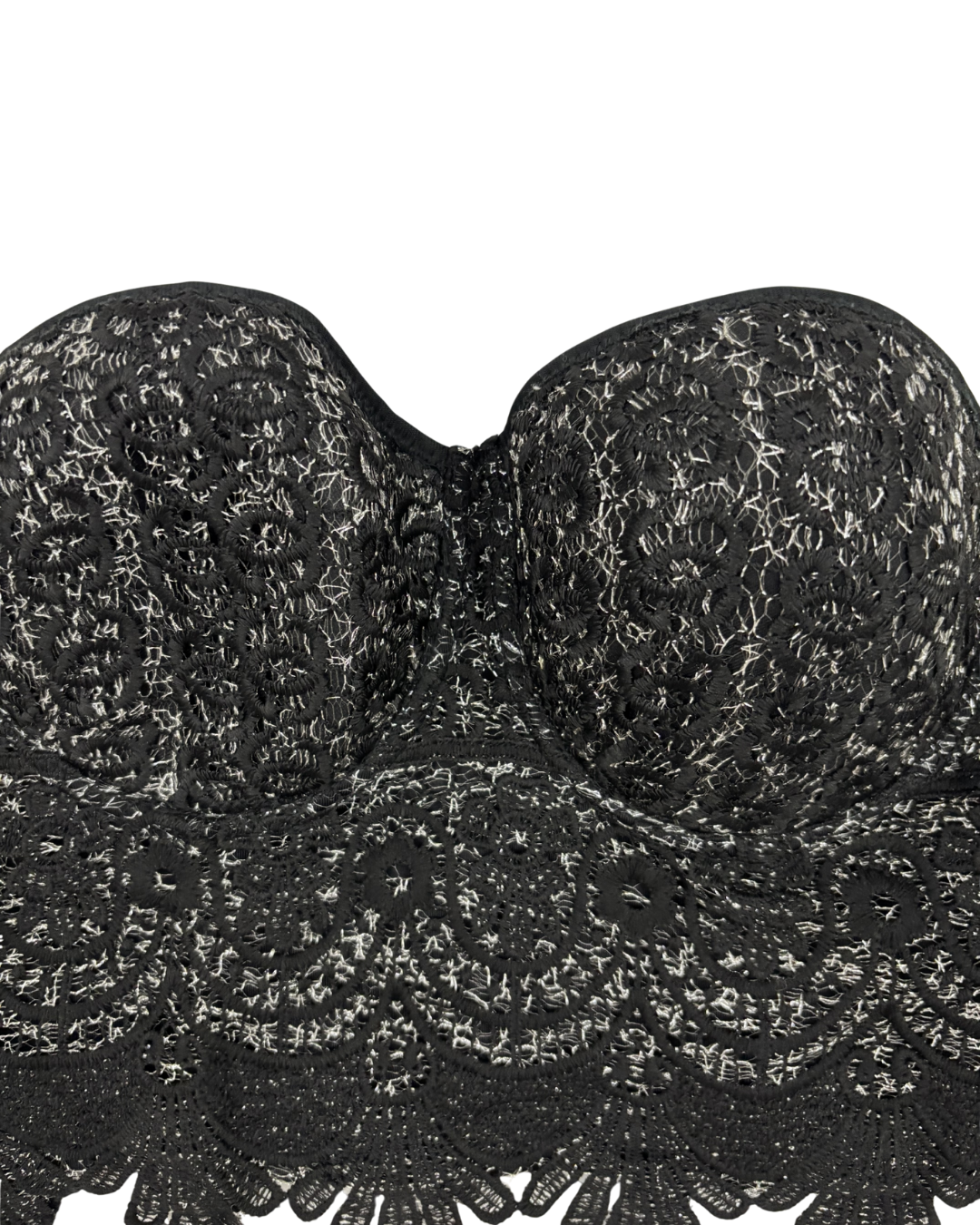 It Girl Y2K Black Lace Bustier Crop Top - XXS