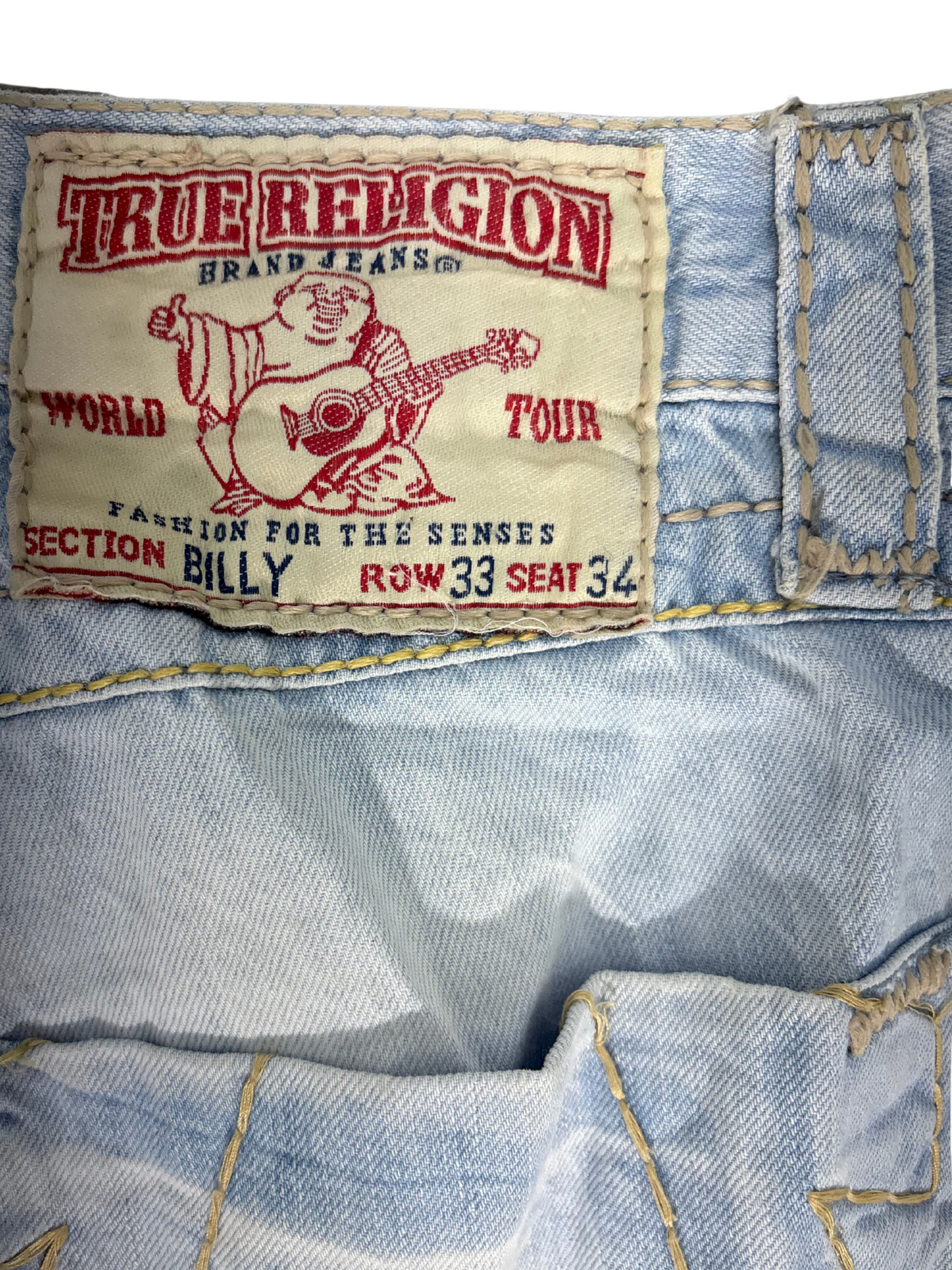 True Religion Billy Bootcut Jeans - Light Wash Vintage USA Made - XL | Waist: 33"