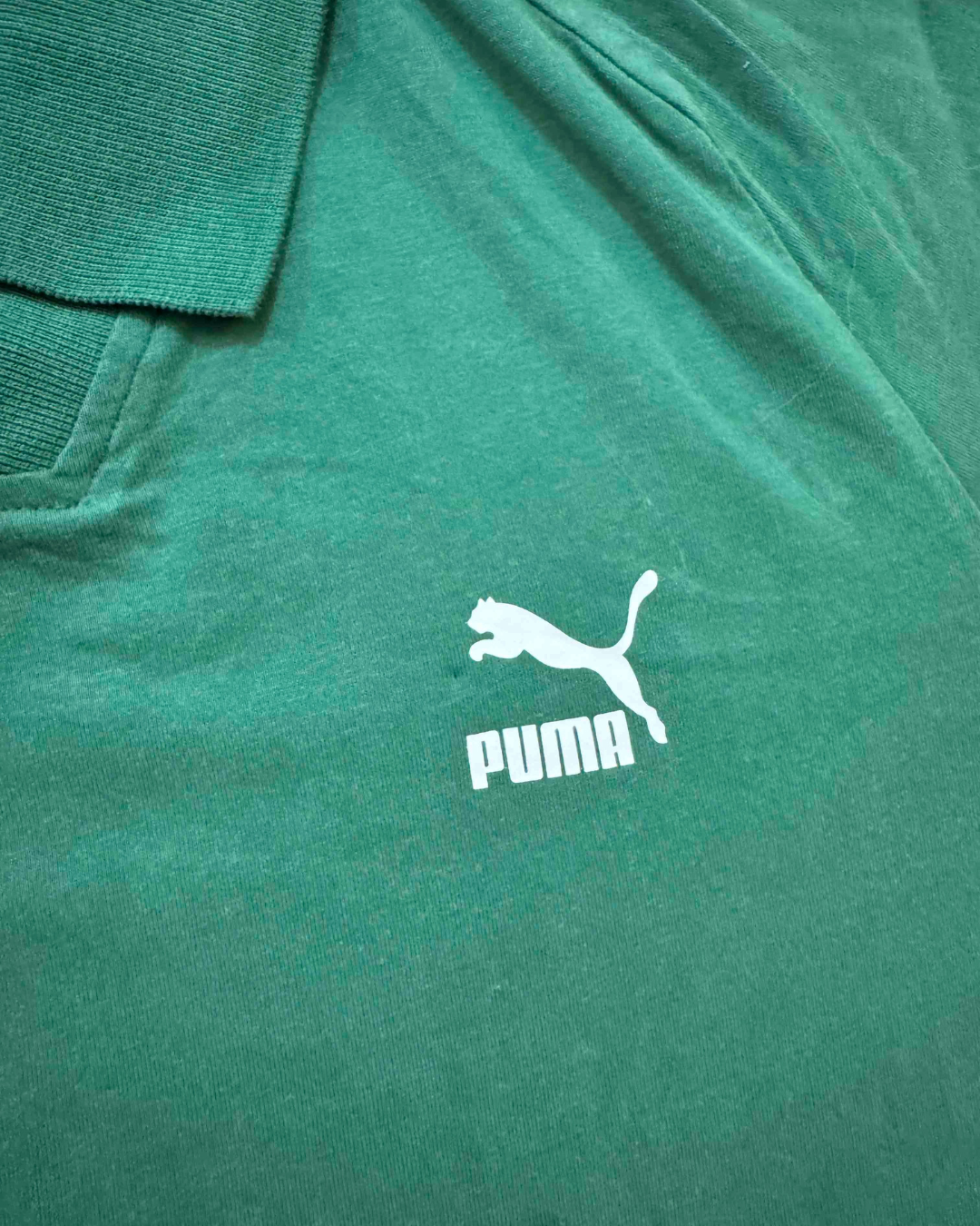 Puma Classic Deep Green Logo Polo Shirt - M