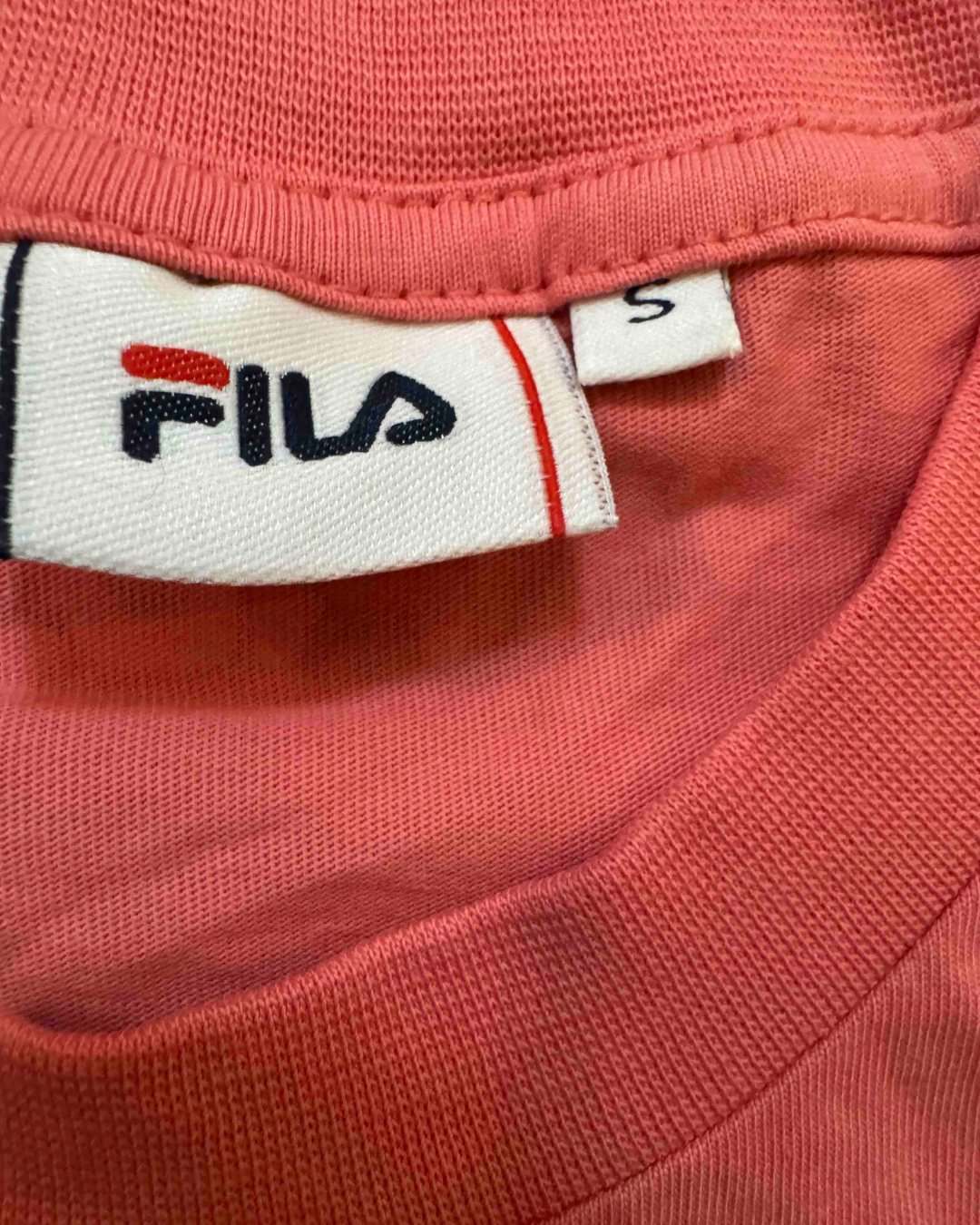 FILA Classic Bold Logo Coral Red T-Shirt - S