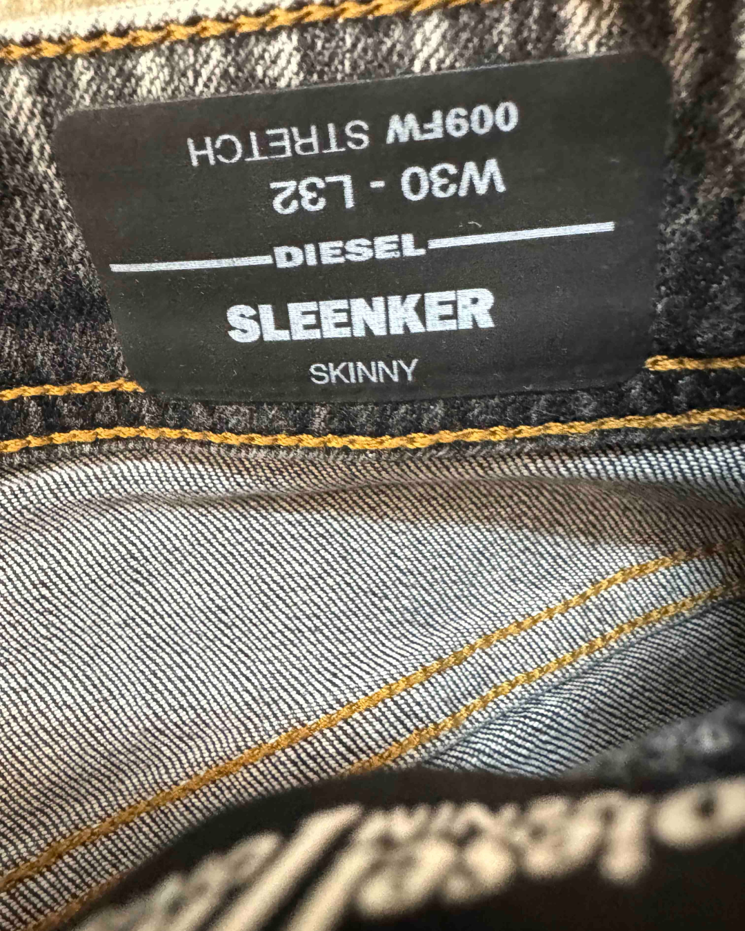 Diesel Sleenker Skinny Fit Charcoal Washed Jeans - S | Waist: 30" | With Tags