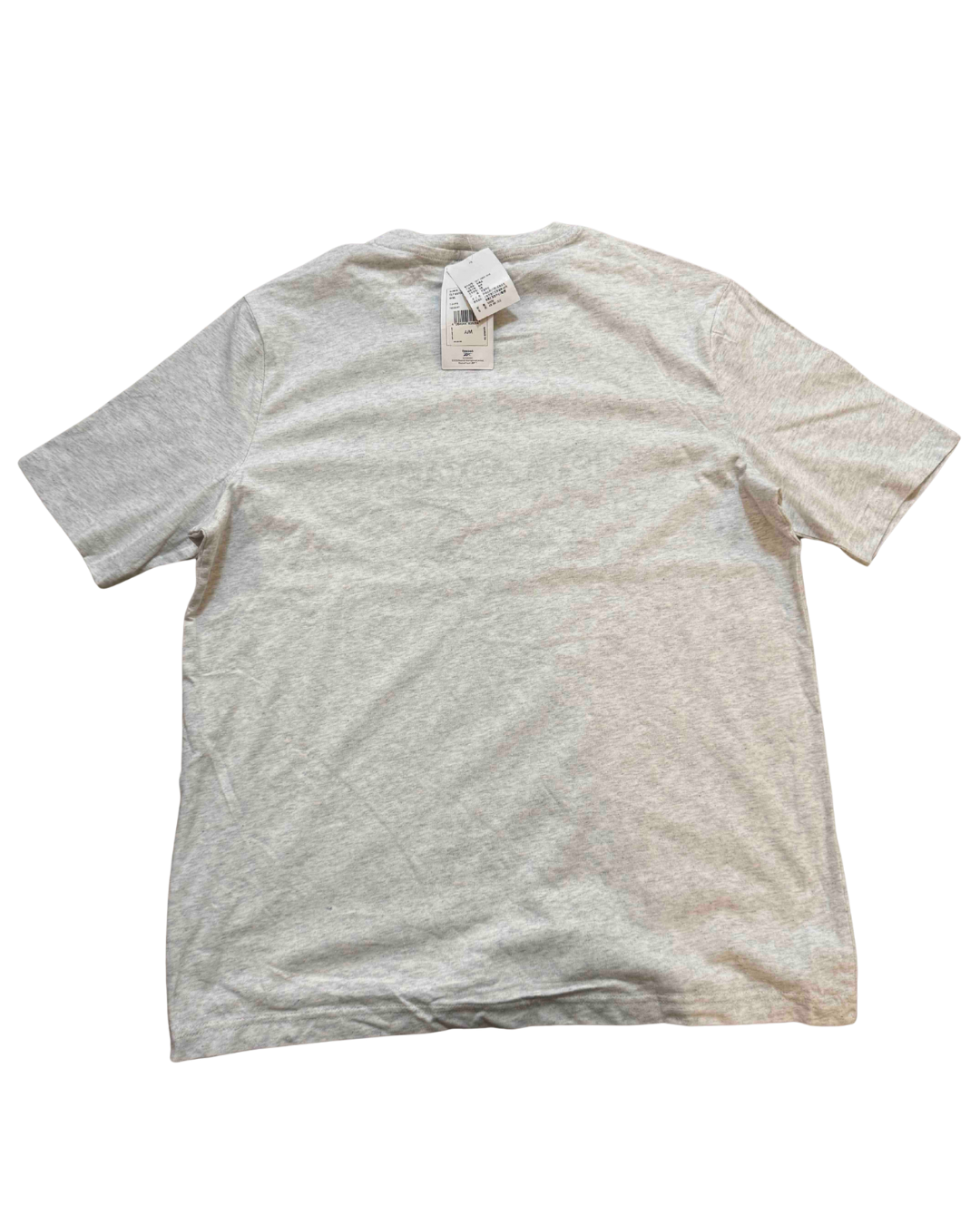 Reebok Vintage-Inspired Heather Grey Embroidered Logo T-Shirt - L | With Tags