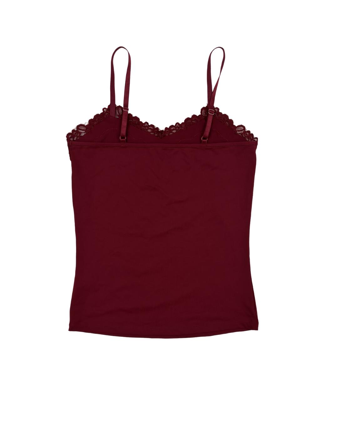 Cleo Burgundy Lace Trim Cami Top - S