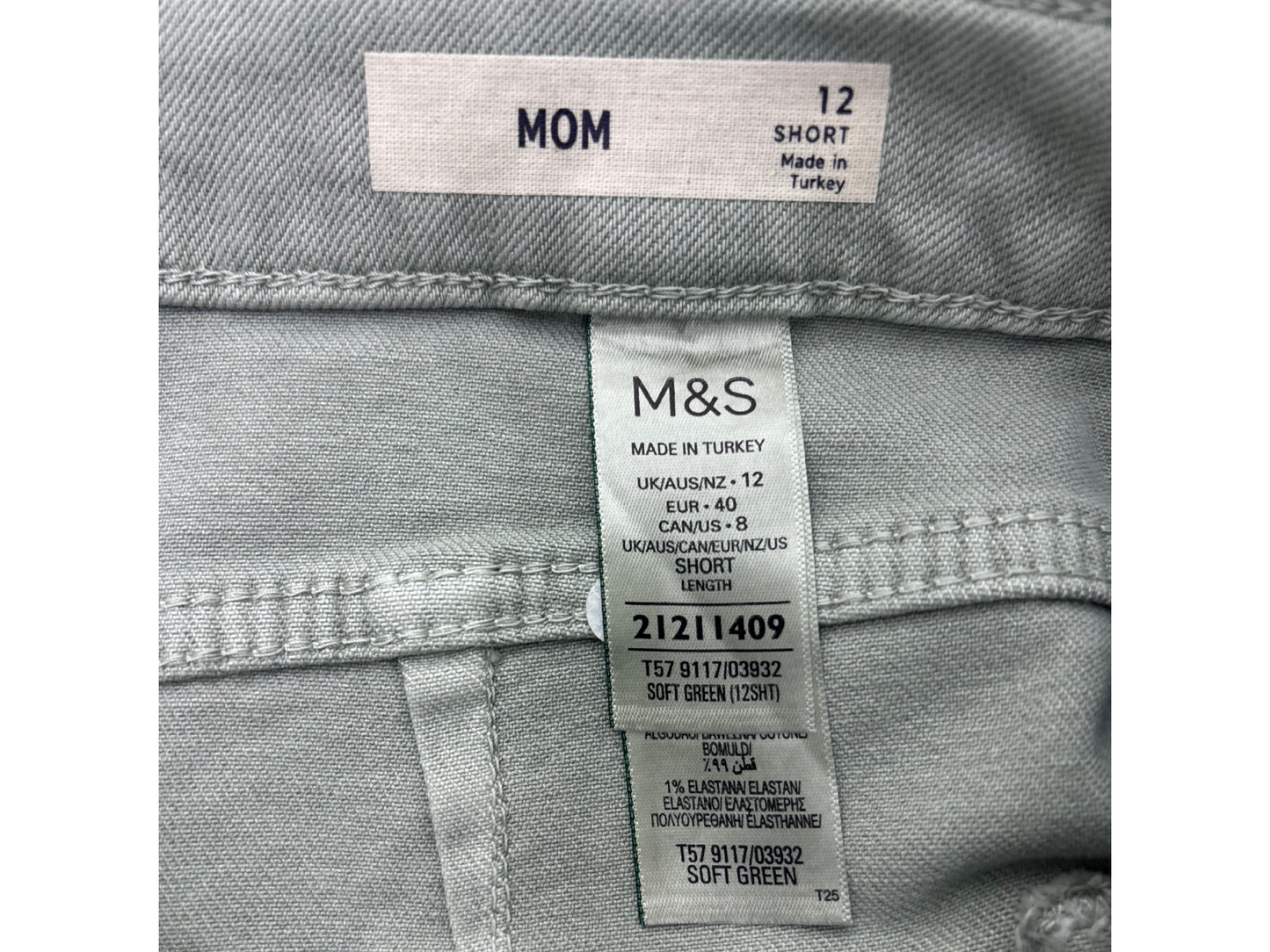 M&S Mint Green Mom Jeans - L | Waist: 30