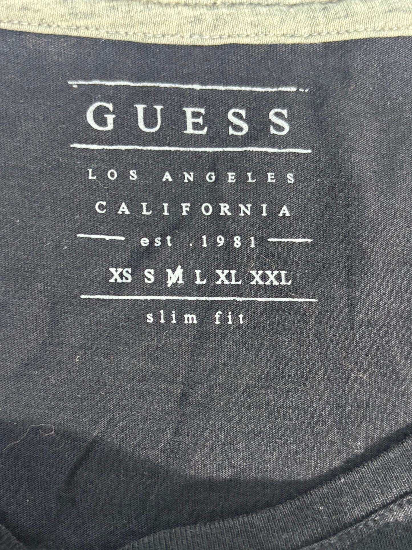 Y2K Guess Los Angeles Triangle Logo Black T Shirt - L