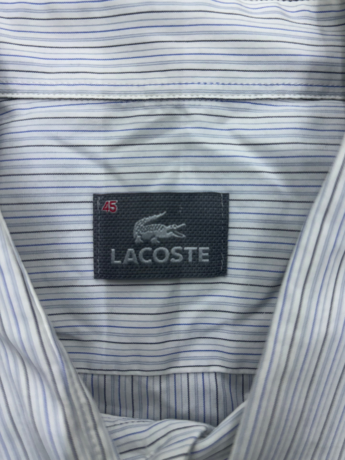 Lacoste Button-Up Shirt - White Striped - XL