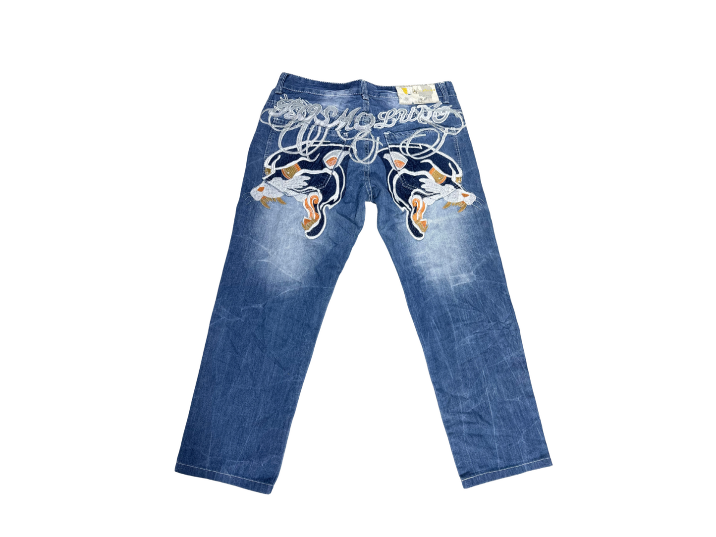 Kosmo Lupo Embroidered Vintage Straight-Leg Jeans - XL | Waist: 34"