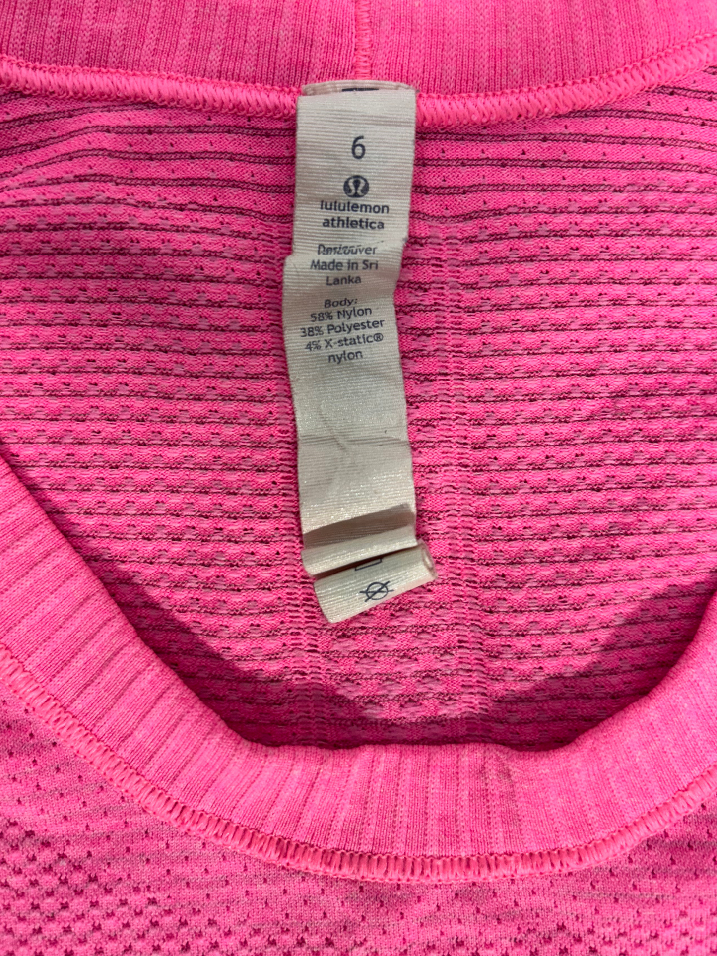 Lululemon Athletica Bright Pink Seamless Short Sleeve Tee - XS