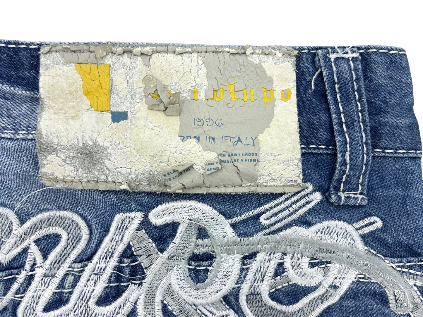 Kosmo Lupo Embroidered Vintage Straight-Leg Jeans - XL | Waist: 34"