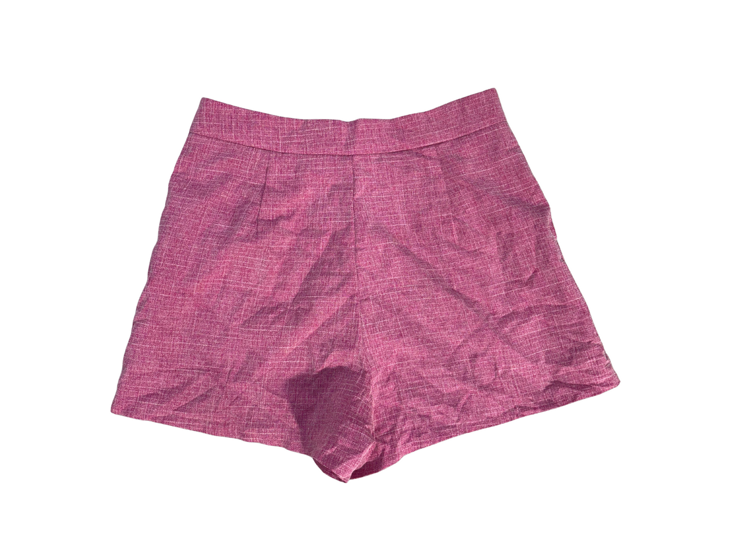 Pretty Little Thing High-Waist Tailored Rosy Linen Shorts - M