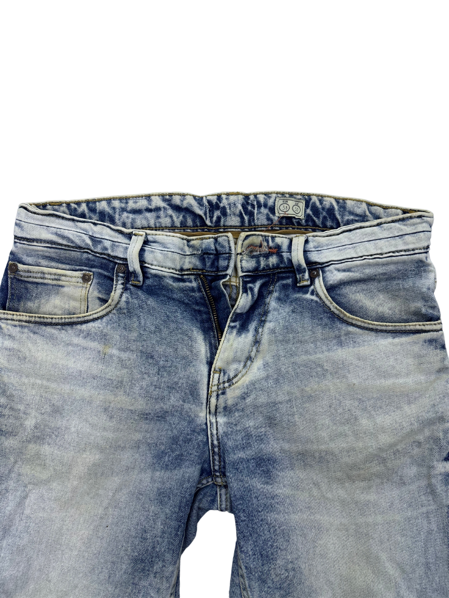 Light Wash Denim Shorts – Faded Blue Relaxed Fit - M | Waist: 32