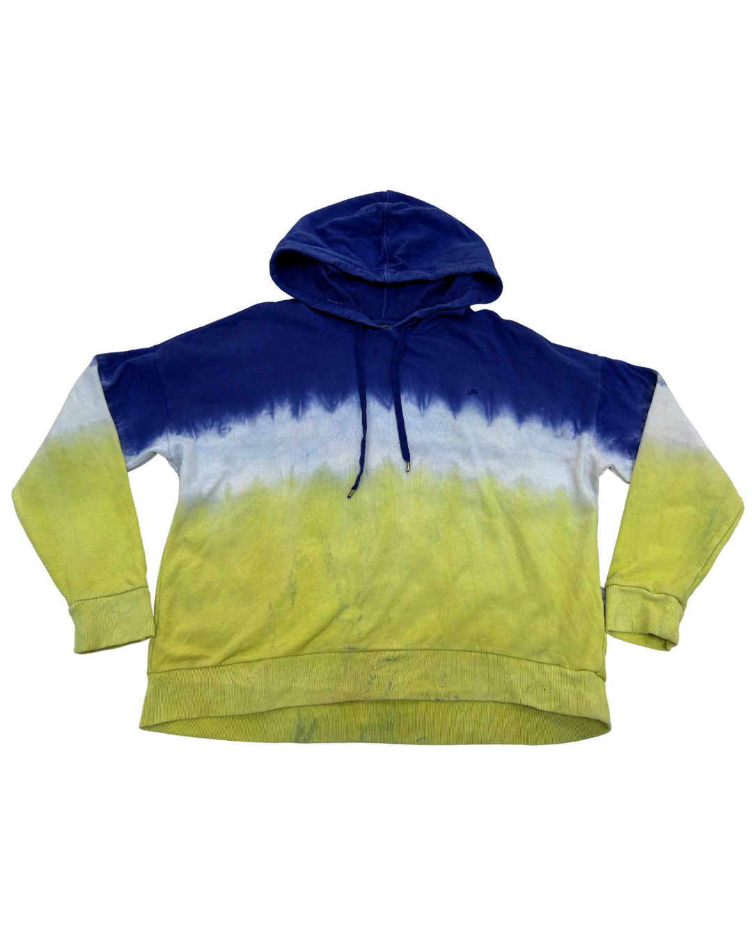 Lauren by Ralph Laure Blue Yellow Dip Dye Hoodie - XL