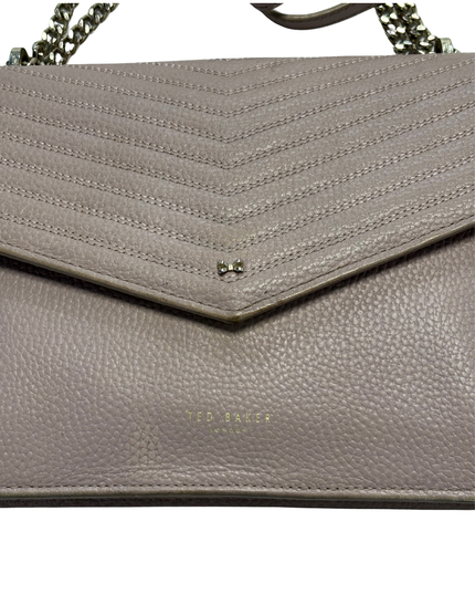 Ted Baker London Mauve Pebbled Quilted Flap Chain Shoulder Bag