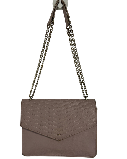 Ted Baker London Mauve Pebbled Quilted Flap Chain Shoulder Bag