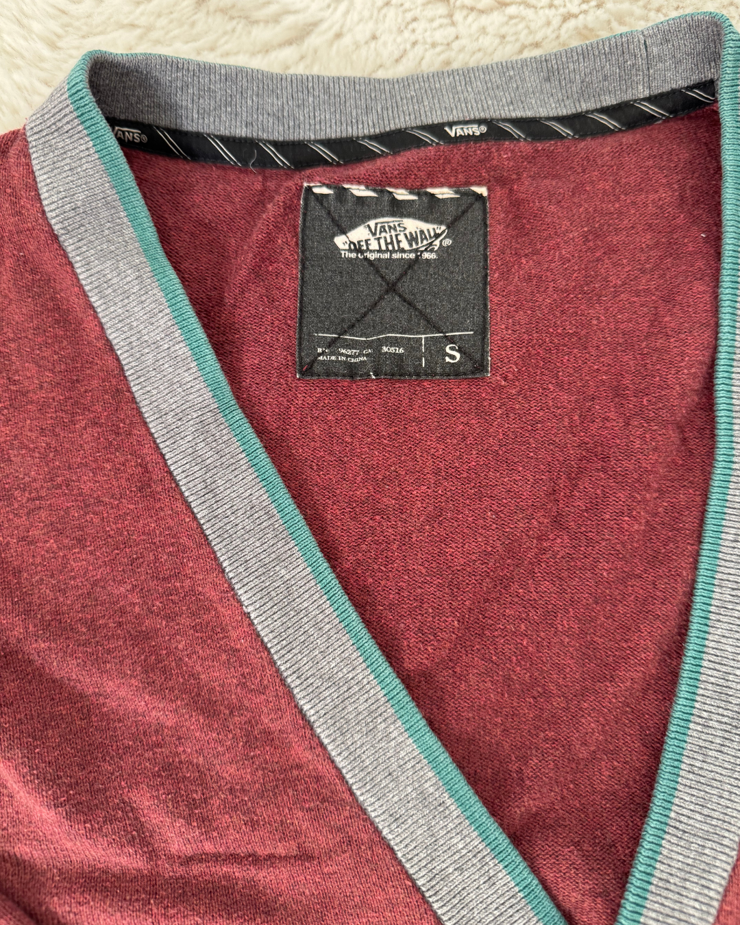Vans Red Clip-Button Cardigan - S