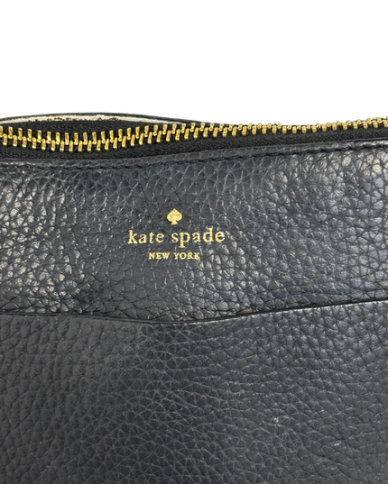 Kate Spade New York Black Pebbled Leather Studded Chain Crossbody Clutch