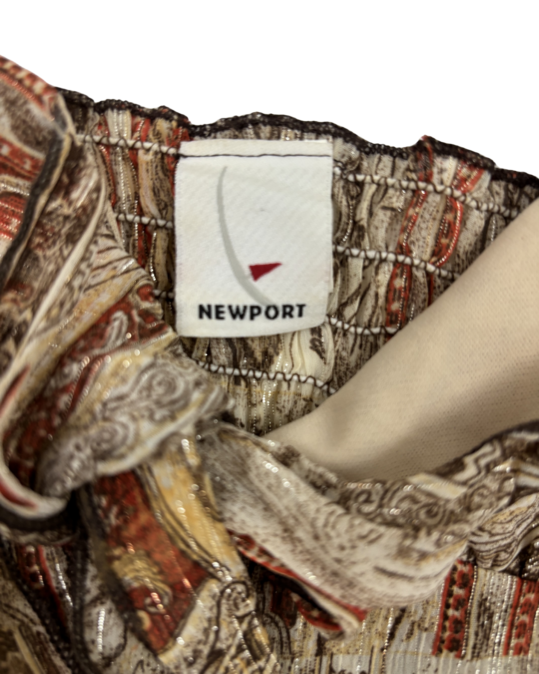 Newport Boho Y2K Metallic Paisley Print Cami Top - XXS