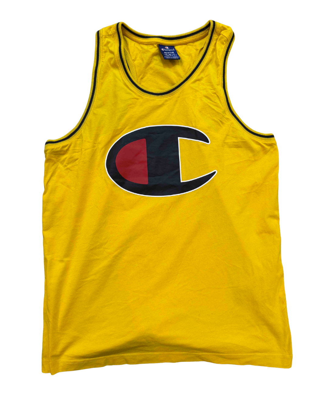 Champion Big C Logo Yellow Athletic Tank Top - S