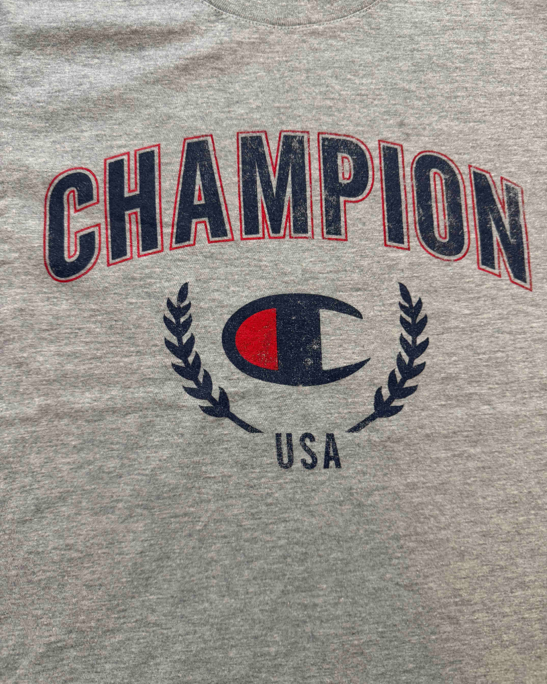 Champion USA Heritage Crest Heather Grey T-Shirt - XS