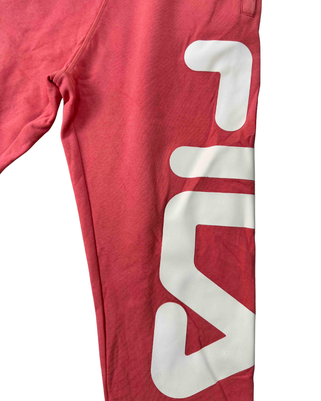 FILA Bold Logo Coral Pink Fleece Jogger - S | Waist: 31"