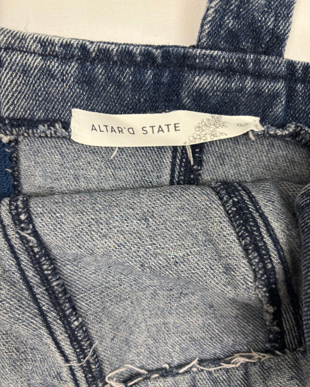 Altar'd State Lace-Up Corset Dark Wash Denim Crop Top - XS