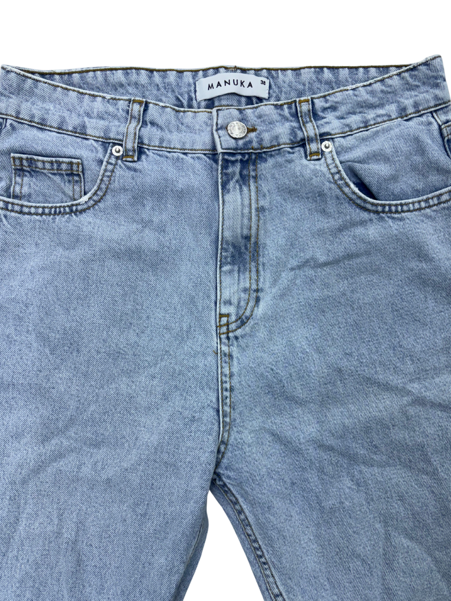 Manuka Wide Leg Light Blue Women Jeans - L | Waist: 31