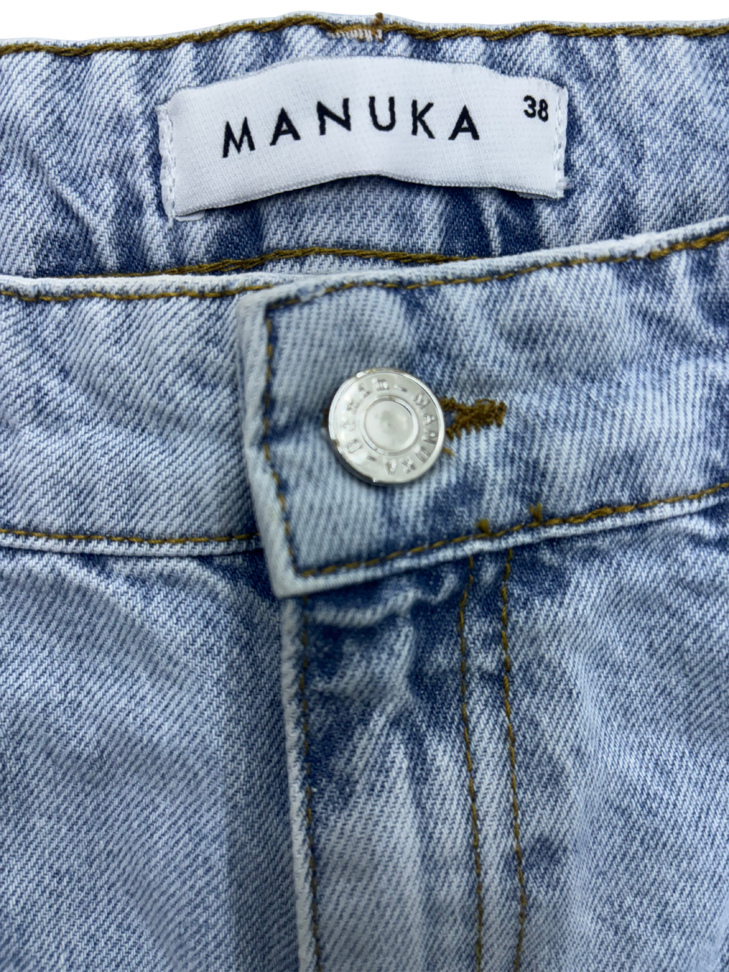 Manuka Wide Leg Light Blue Women Jeans - L | Waist: 31