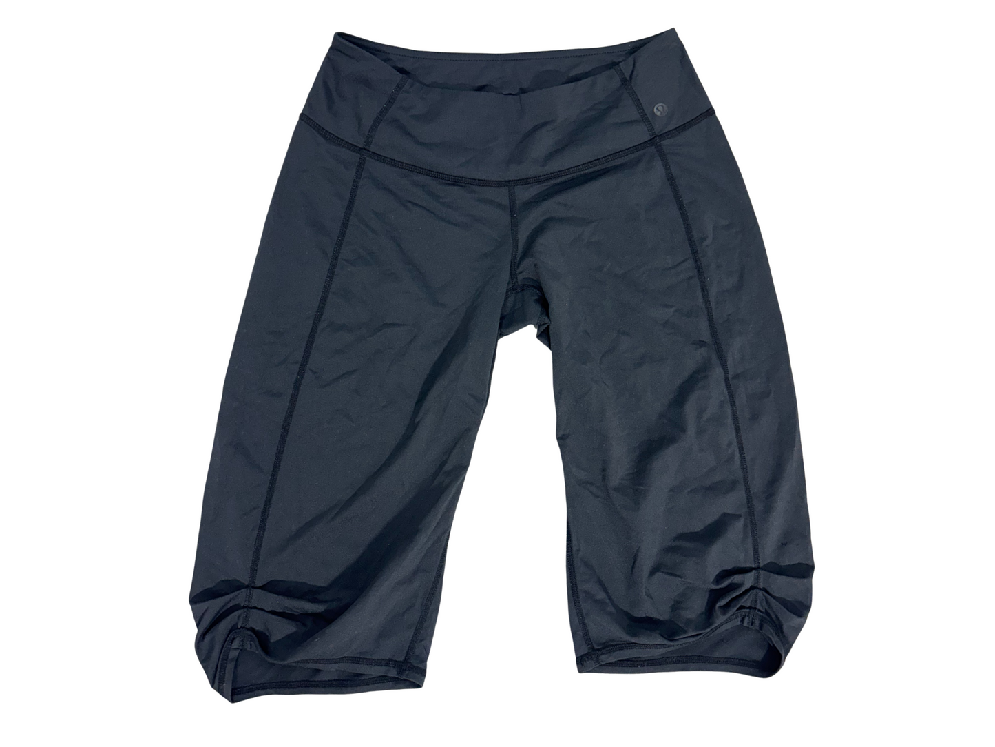 Lululemon Black Ruched Hem Capri Leggings - XS