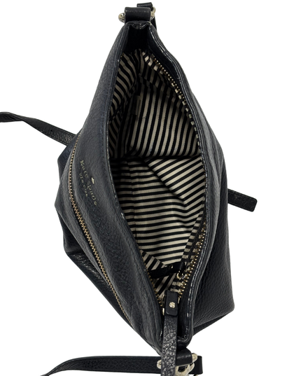 Kate Spade Black Pebbled Leather Convertible with Silver Chain Shoulder Bag