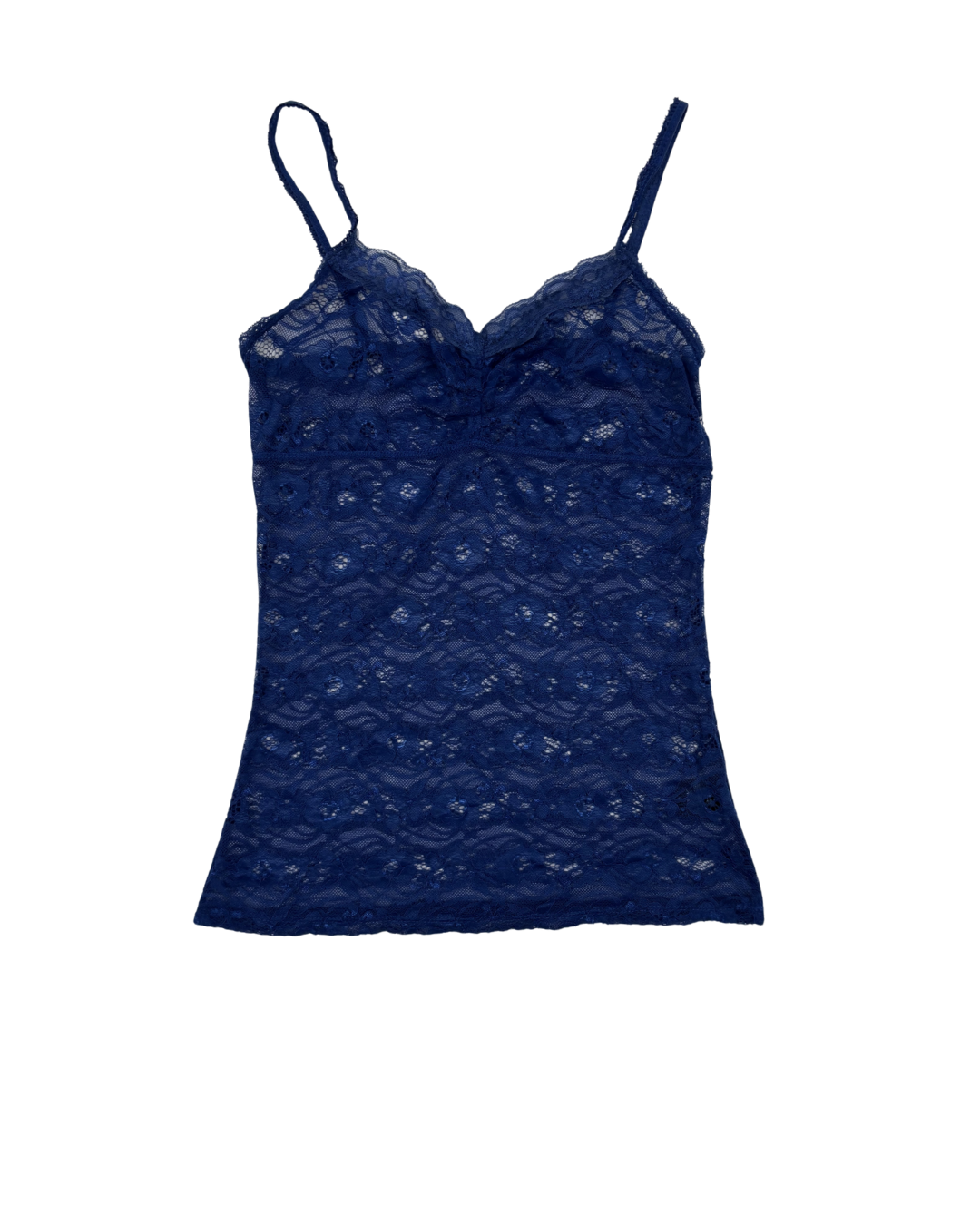 Bluenotes Sheer Blue Floral Lace Cami - XXS