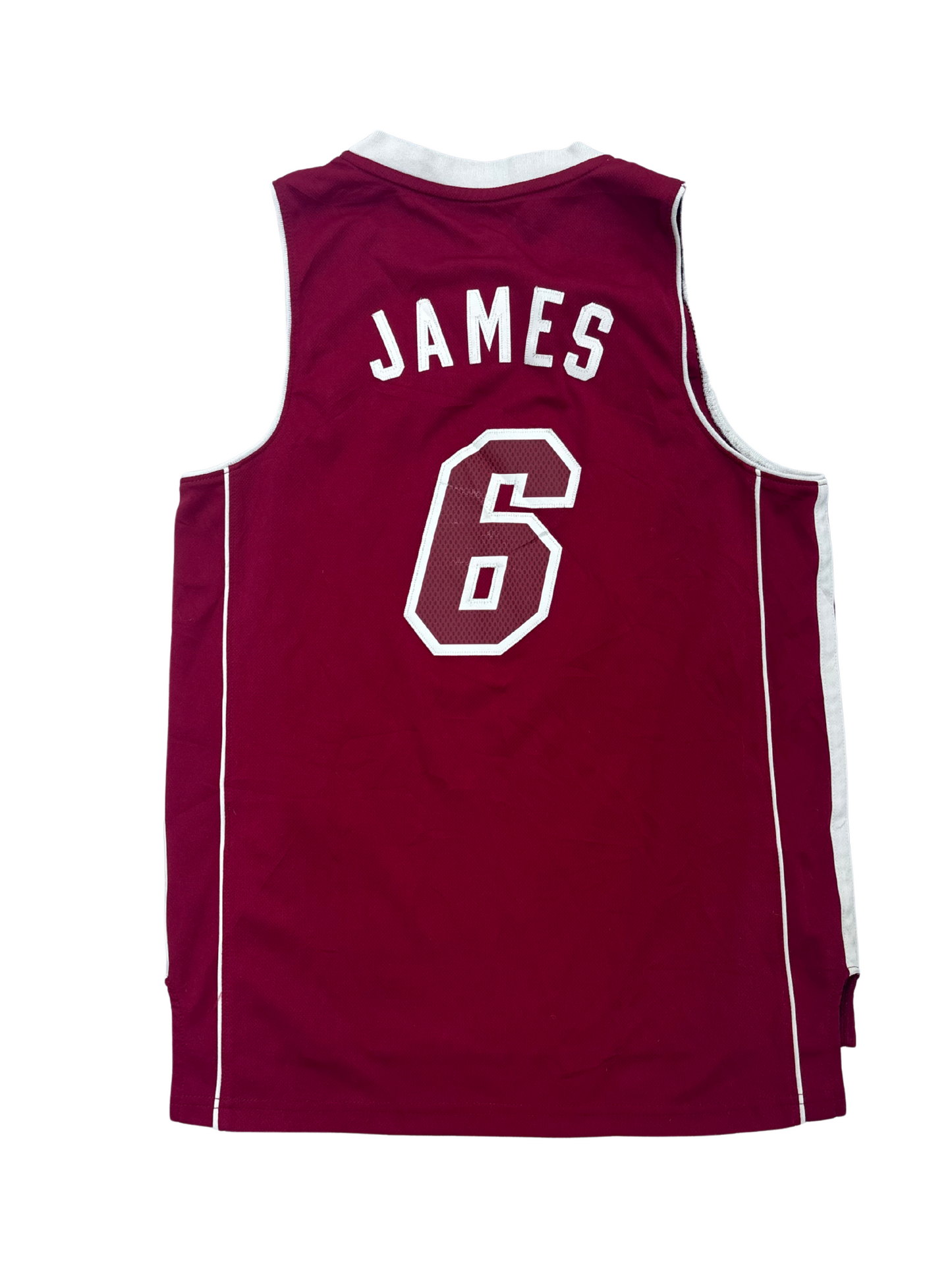 LeBron James #6 Miami Heat Red Adidas NBA Jersey - S