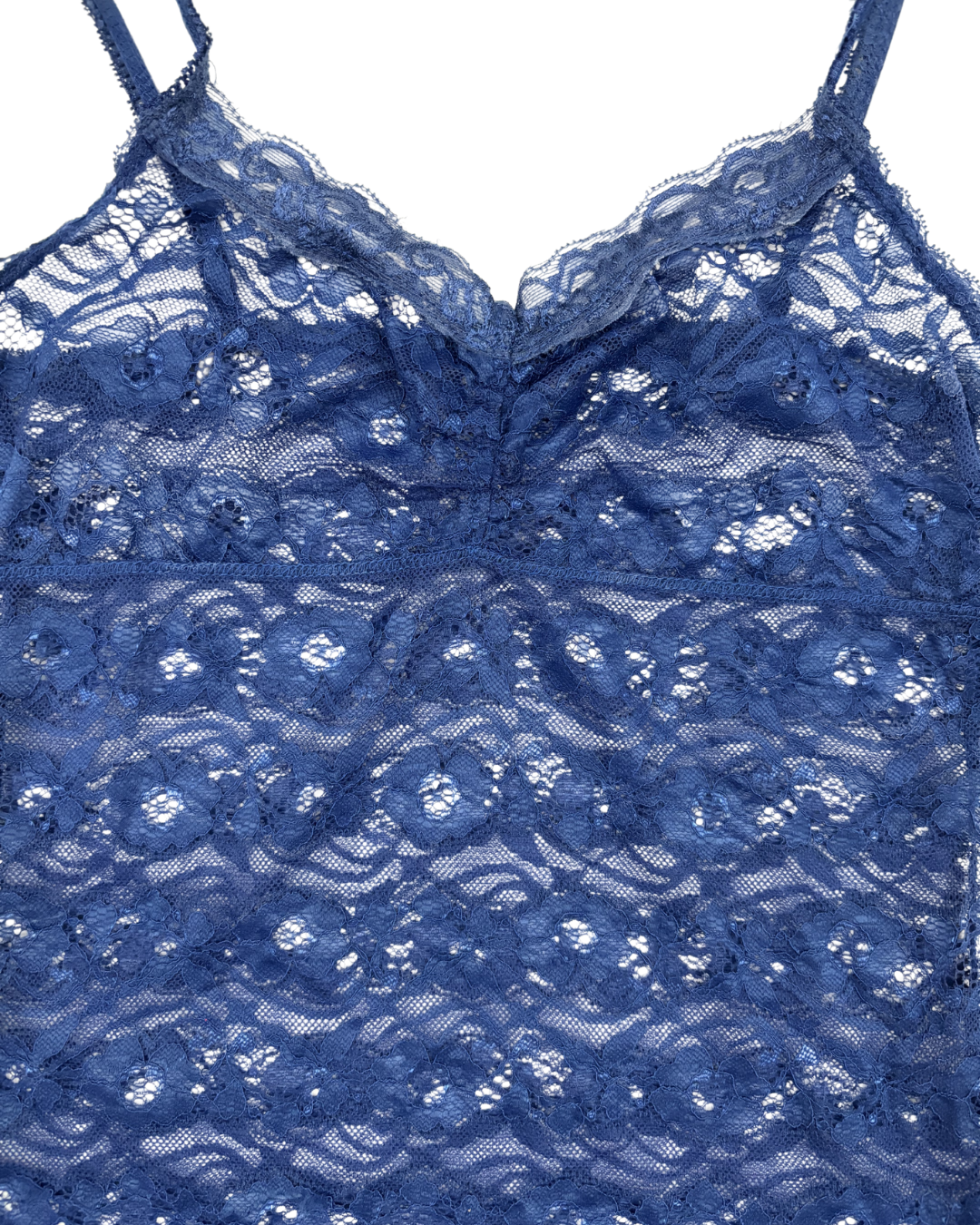Bluenotes Sheer Blue Floral Lace Cami - XXS