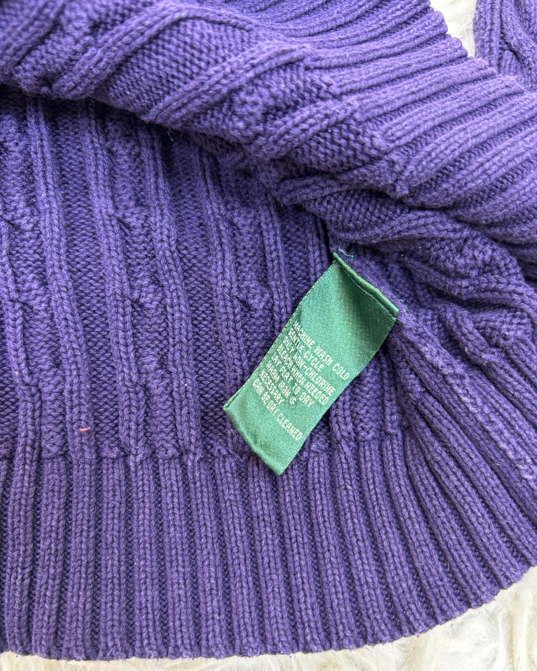 Lauren by Ralph Lauren Cable Knit Purple Sweater - L