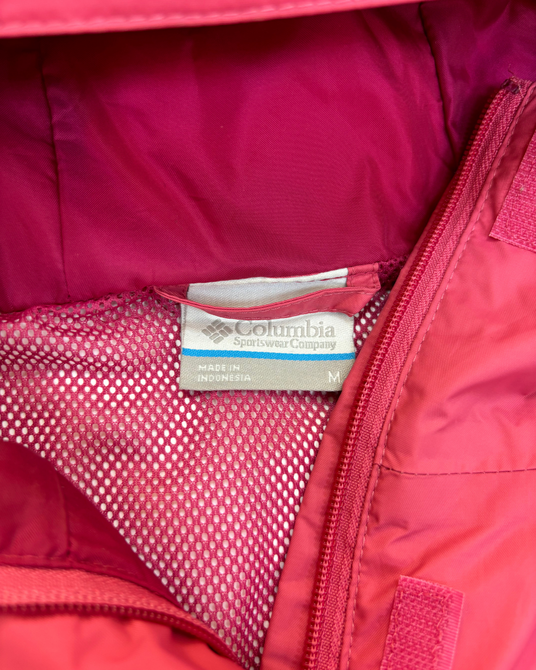 Columbia Pink Hooded Windbreaker Jacket - M