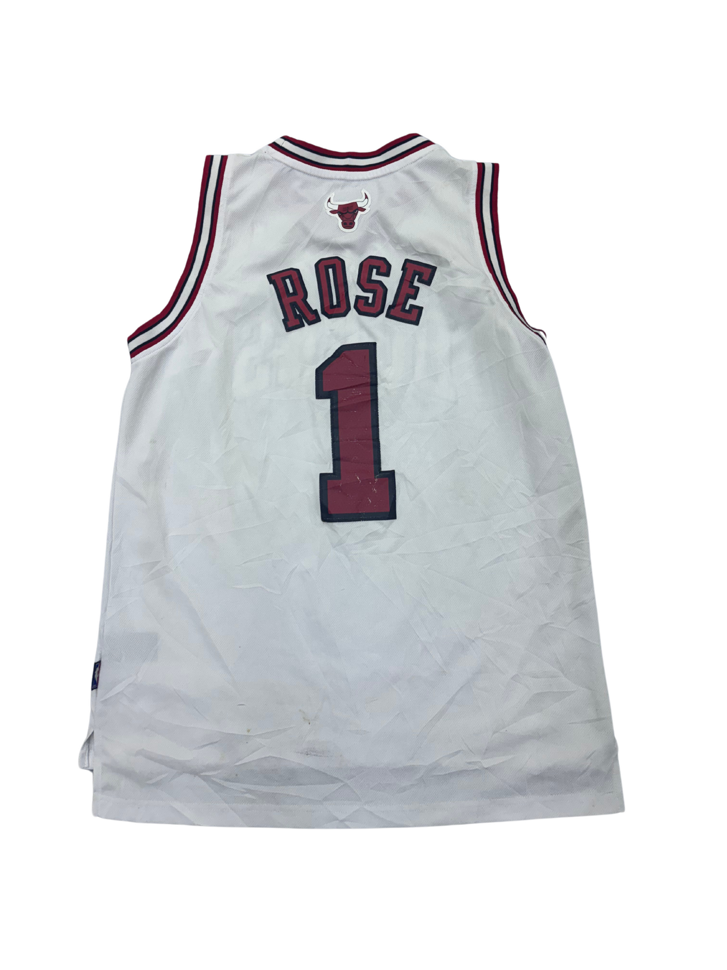 Derrick Rose #1 Chicago Bulls White Adidas NBA Jersey - L