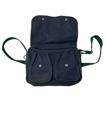 Vintage Lacoste Chemise Large Embossed Croc Navy Blue Messenger Bag