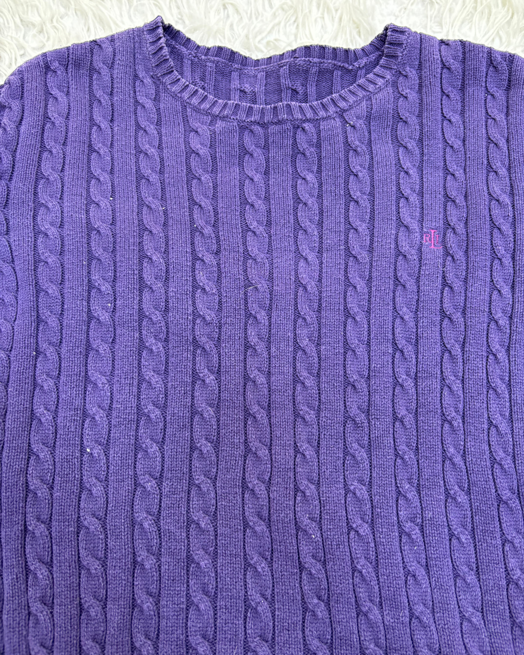Lauren by Ralph Lauren Cable Knit Purple Sweater - L