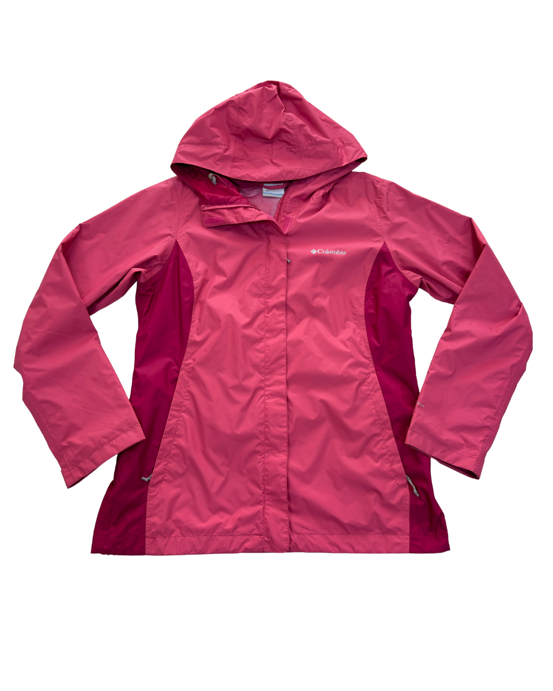 Columbia Pink Hooded Windbreaker Jacket - M