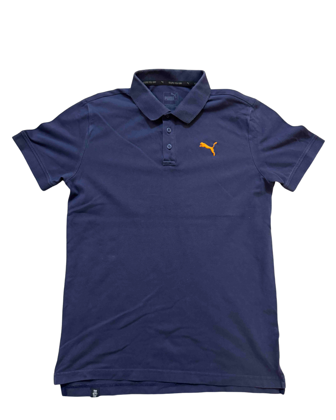 Puma DryCELL Orange Logo Navy Polo Shirt - S