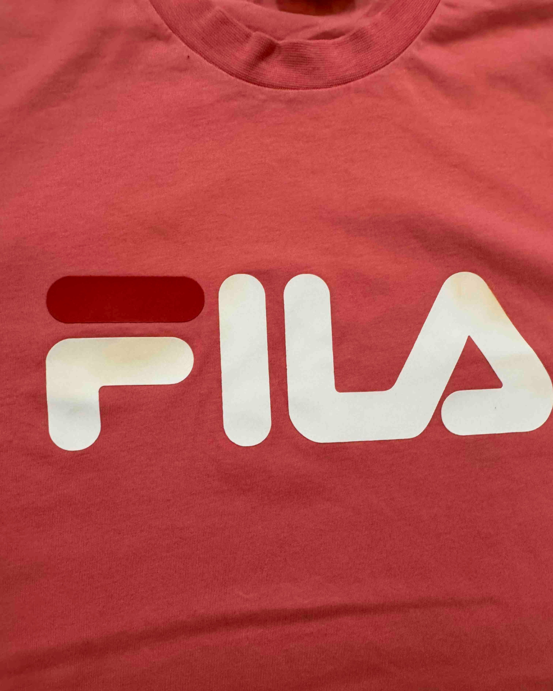 FILA Classic Bold Logo Coral Red T-Shirt - S