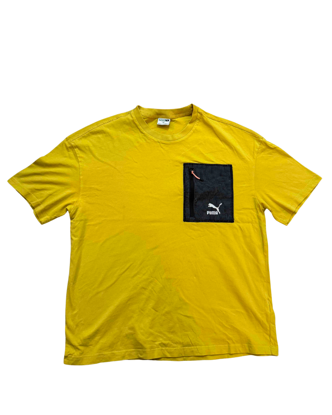 Puma Grid Utility Pocket Mustard Yellow T-Shirt - M