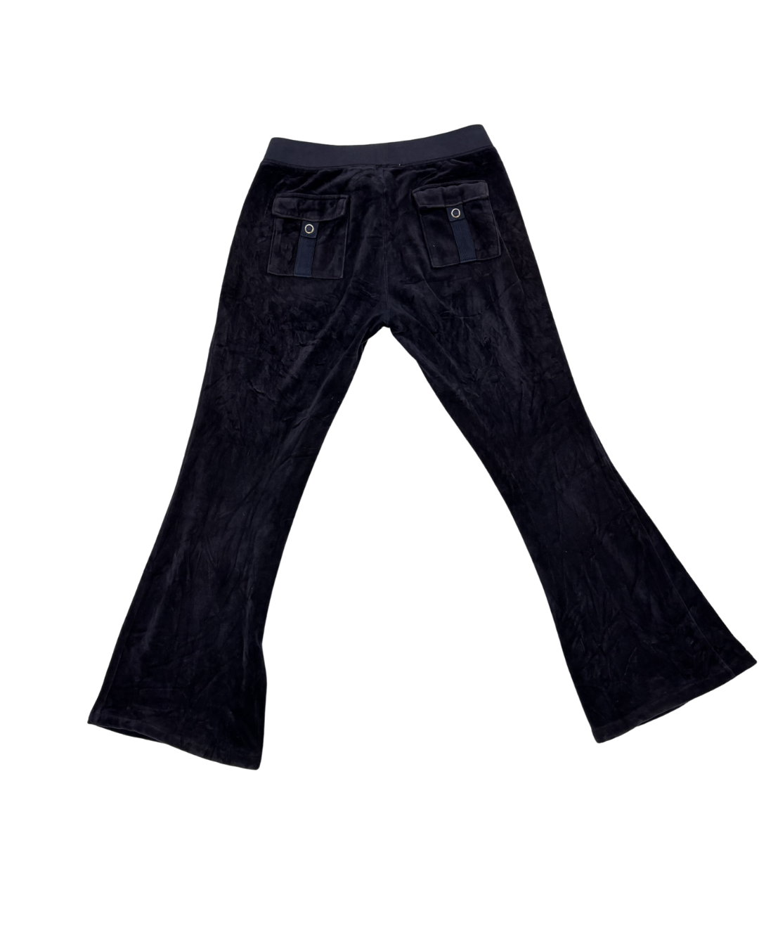 Juicy Couture Black Velour Crown Logo Tracksuit Pants - S | Waist: 26"