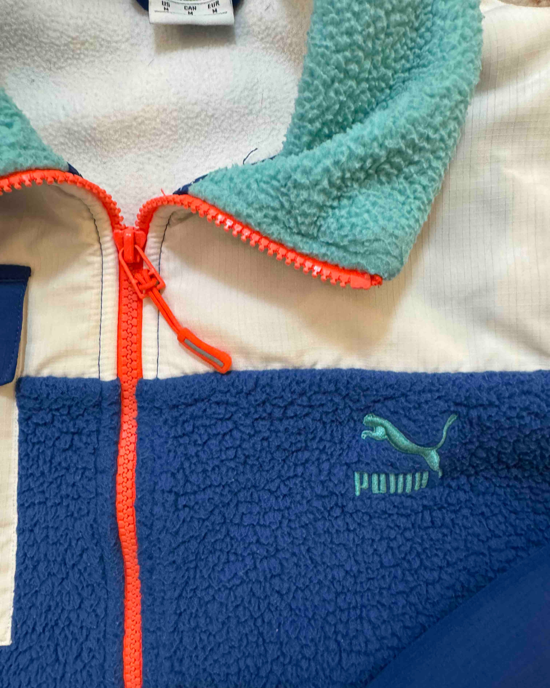 Puma Trail Against The Odds Colorblock Sherpa Fleece Jacket - L
