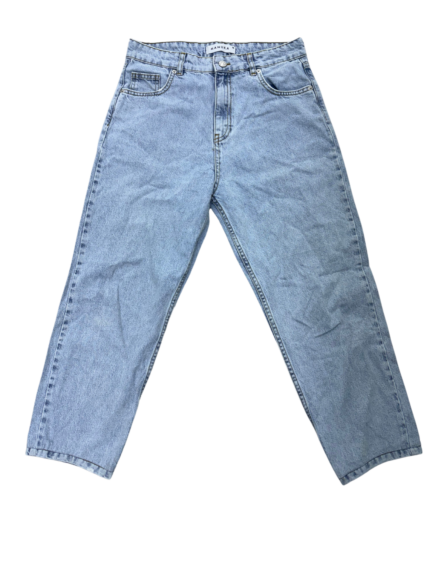 Manuka Wide Leg Light Blue Women Jeans - L | Waist: 31