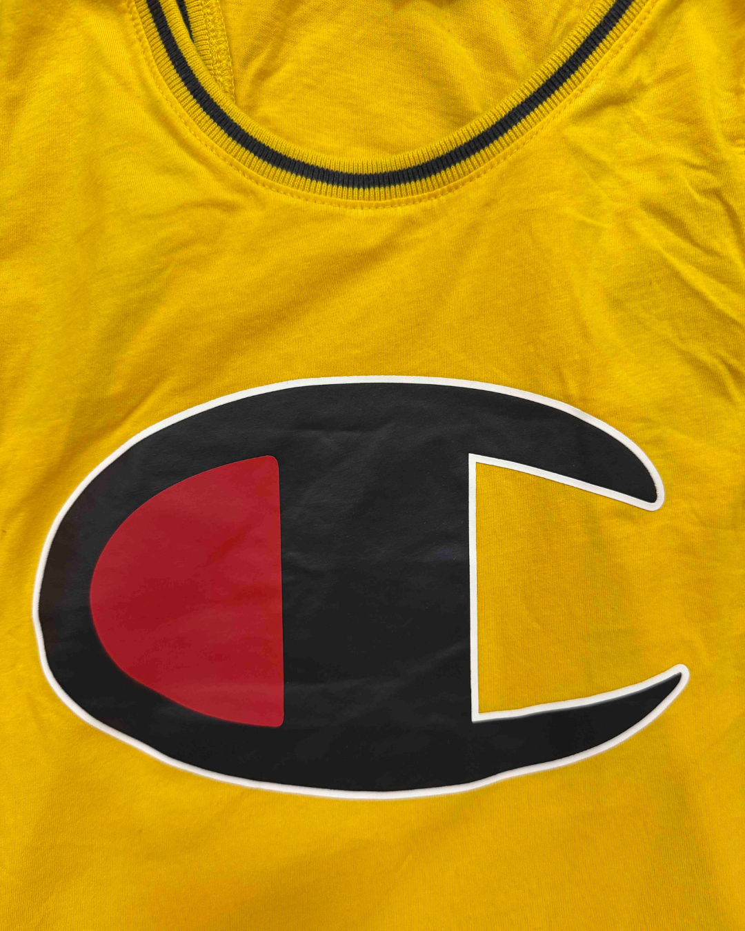 Champion Big C Logo Yellow Athletic Tank Top - S