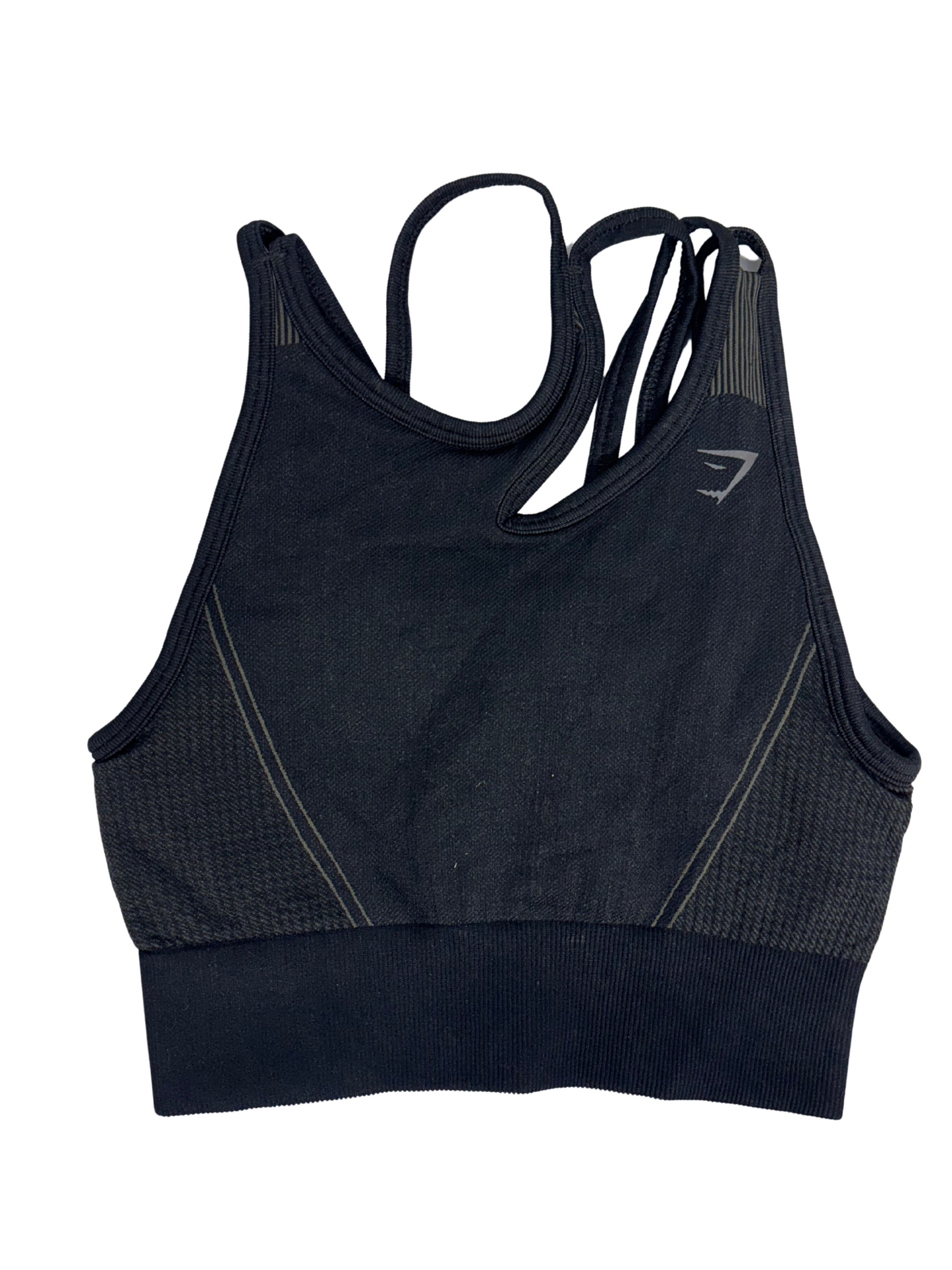 Gymshark Black Seamless Strappy Sports Top - XS