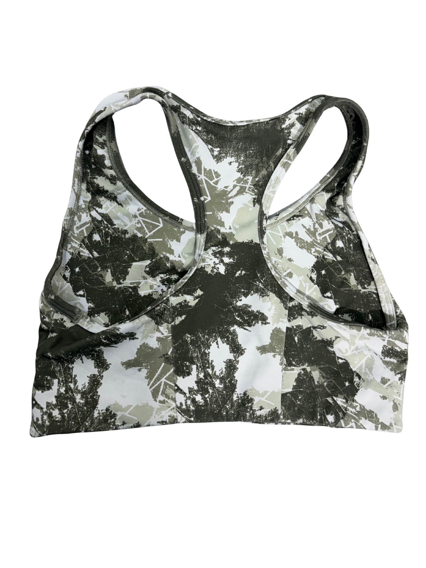 Gymshark Camo Print Racerback Sports Top – Green/White - S