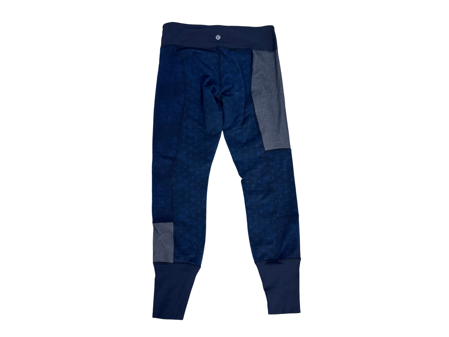 Lululemon Wunder Under Crop Leggings - Blue Geo Patchwork - S