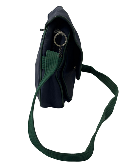 Vintage Lacoste Chemise Large Embossed Croc Navy Blue Messenger Bag