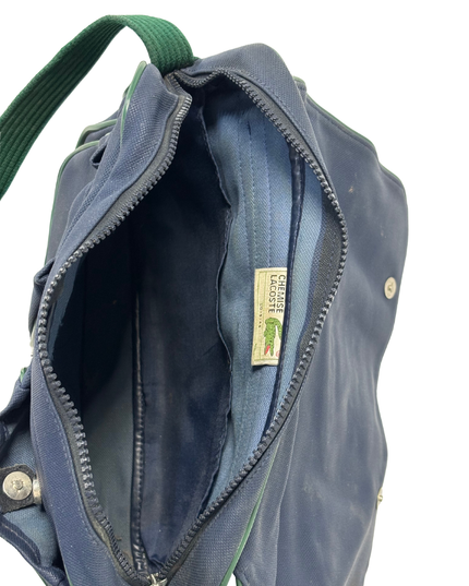 Vintage Lacoste Chemise Large Embossed Croc Navy Blue Messenger Bag